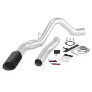 Chevrolet 3500 Performance Exhaust - Banks Power - Monster Exhaust, Single Exit, Black SideKick Tip, 4-inch DPF-back system - Black - `11-`14